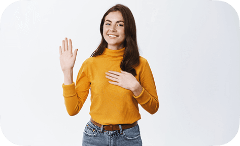 Person with a hand on their heart